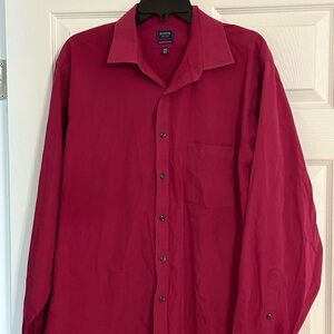 Men’s Arrow Classic Fit Red Wine Long Sleeve Shirt 17-17.5 (34/35)